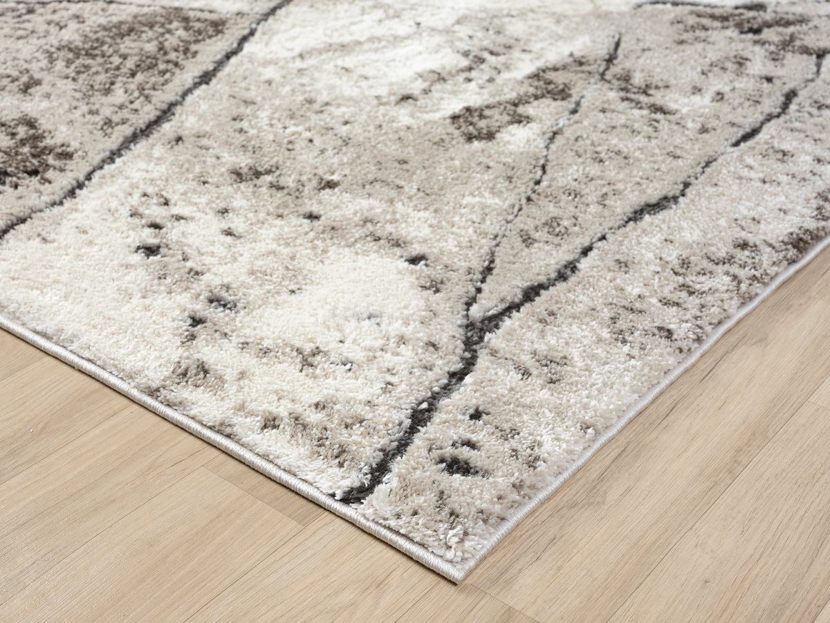 Eleanor Embossed Abstract Rug - Slate