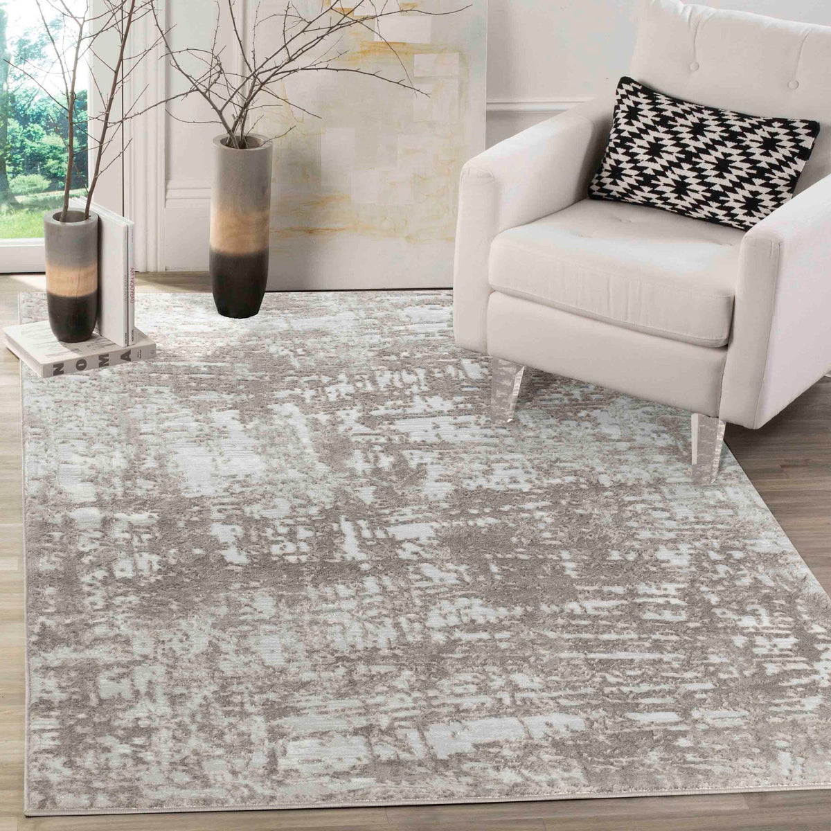 Serenity Metallic Abstract Rug - Lines