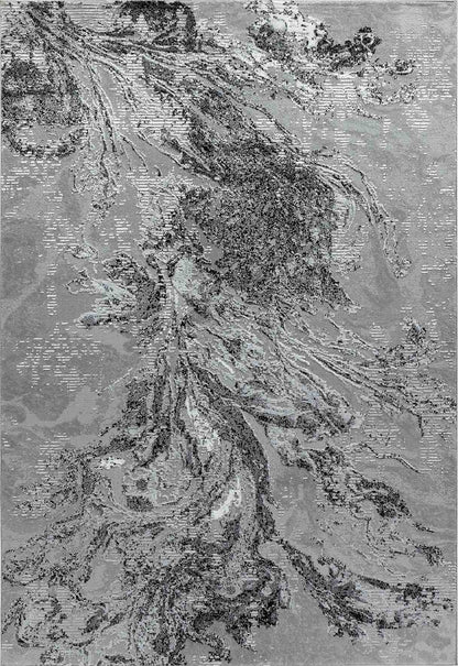 Serenity Metallic Abstract Rug - Water Flow