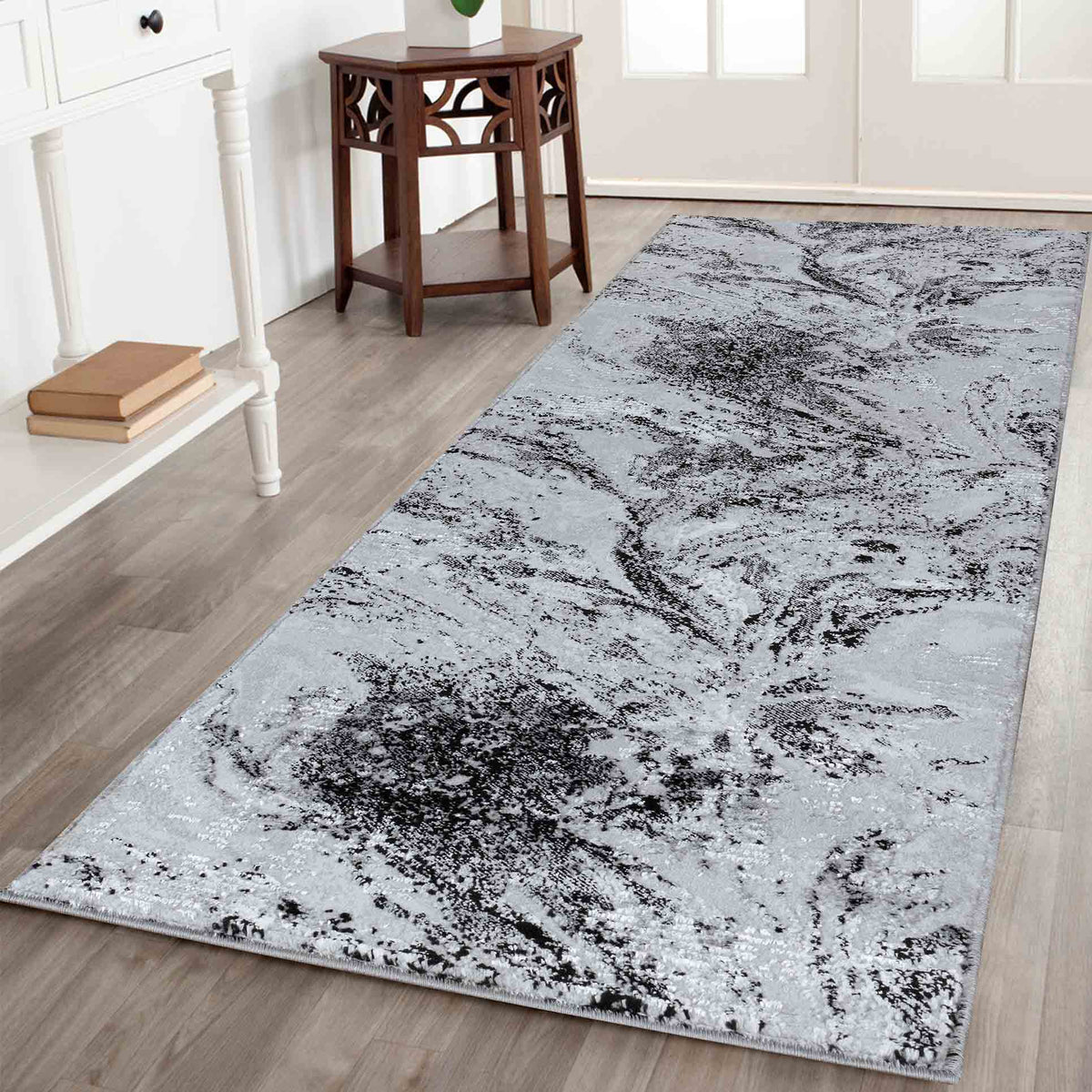 Serenity Metallic Abstract Rug - Water Flow