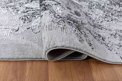 Serenity Metallic Abstract Rug - Water Flow