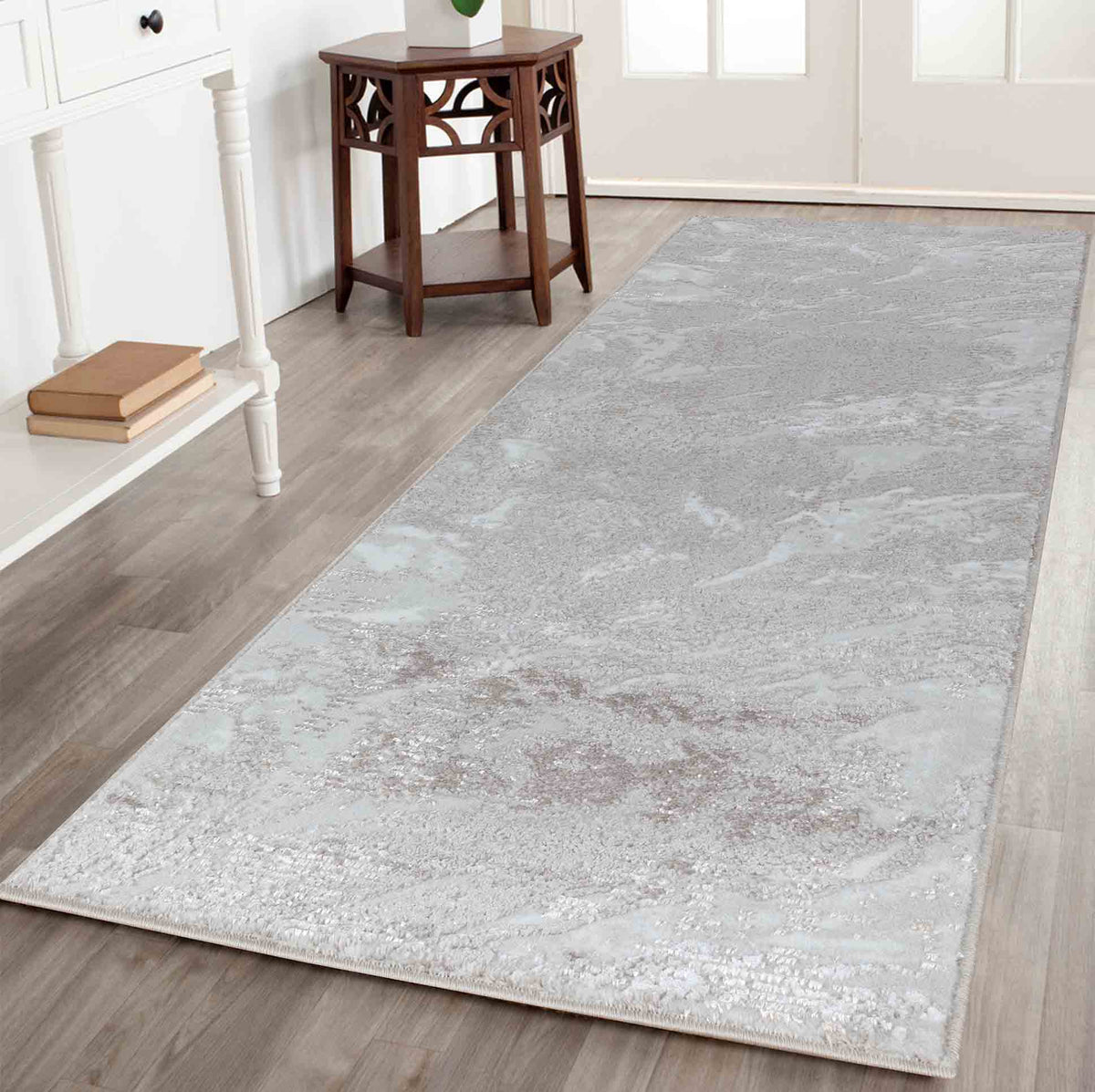 Serenity Metallic Abstract Rug - Water Flow