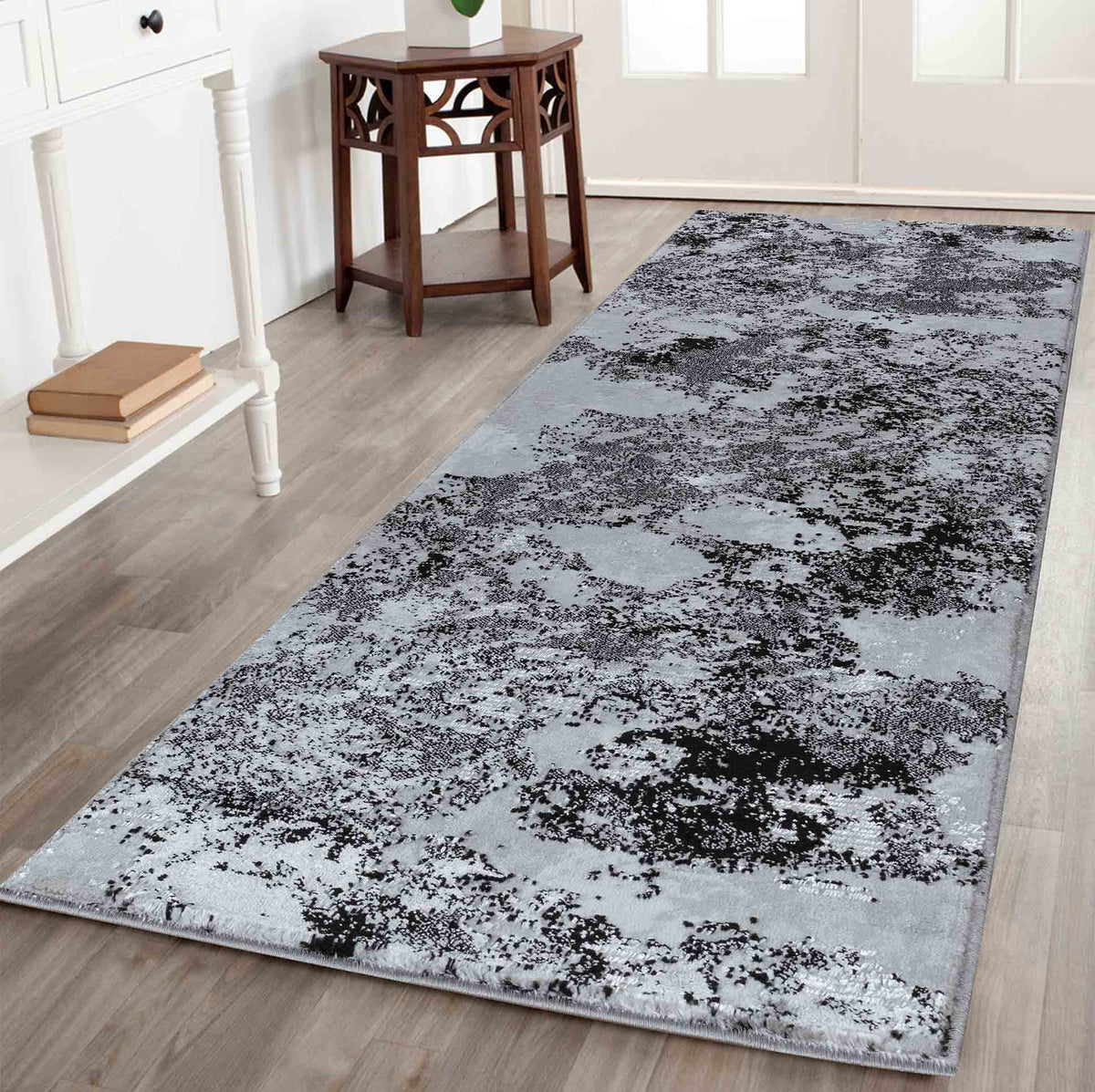 Serenity Metallic Abstract Rug - Sprayed