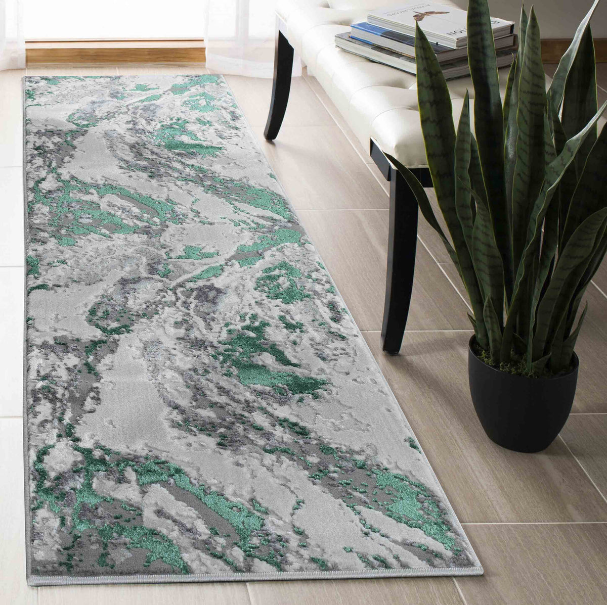 Emperor Metallic Abstract Rug - Picasso