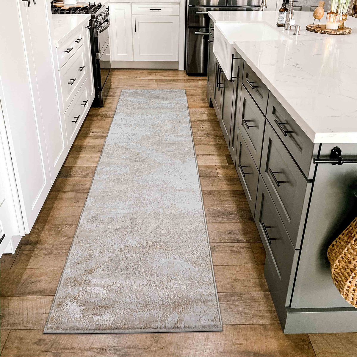Emperor Metallic Abstract Rug - Onyx