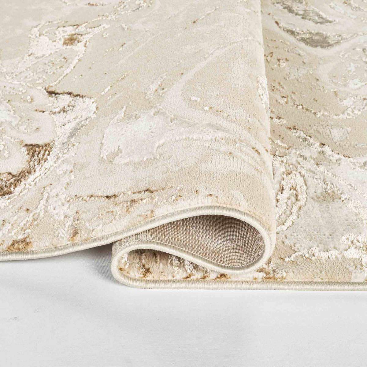Emperor Metallic Abstract Rug - Solarius