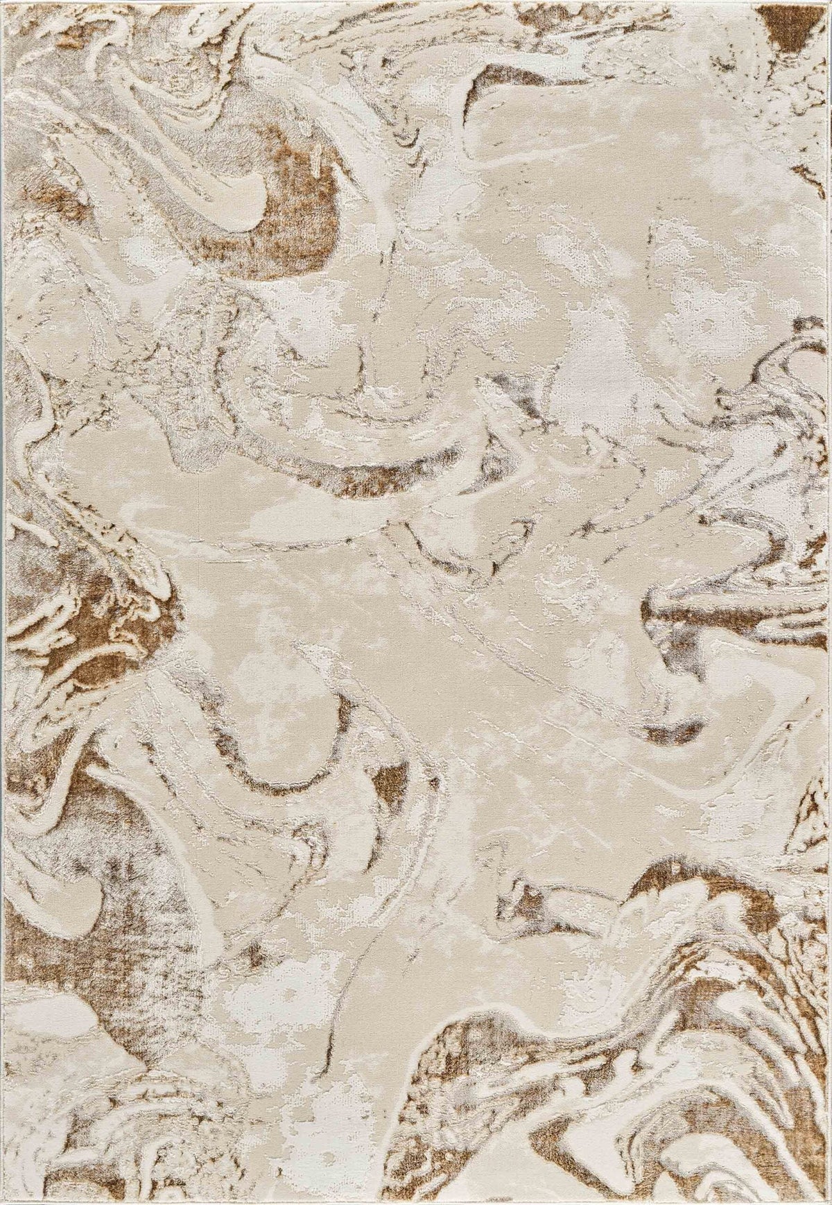 Emperor Metallic Abstract Rug - Solarius