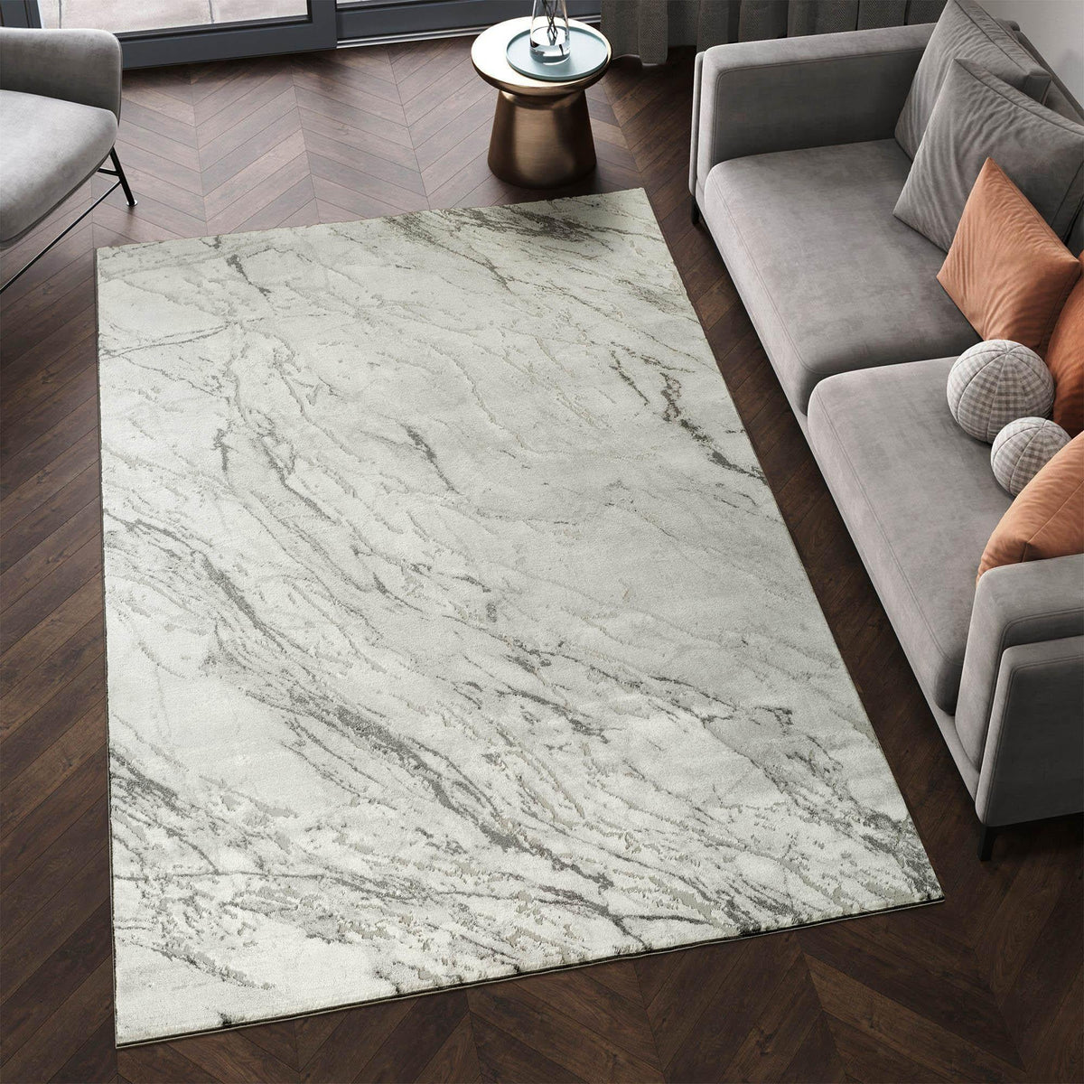 Novu Metallic Abstract Rug - Valley