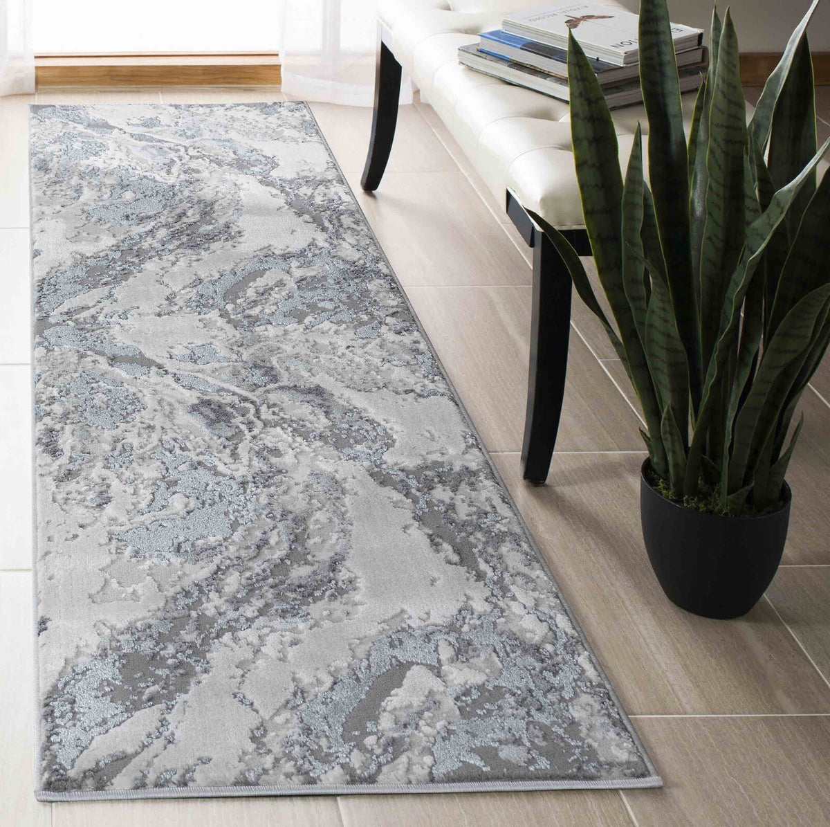 Emperor Metallic Abstract Rug - Picasso