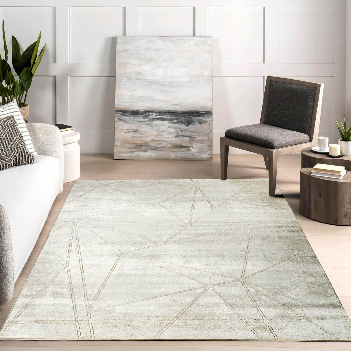 Novu Metallic Abstract Rug - Mirage