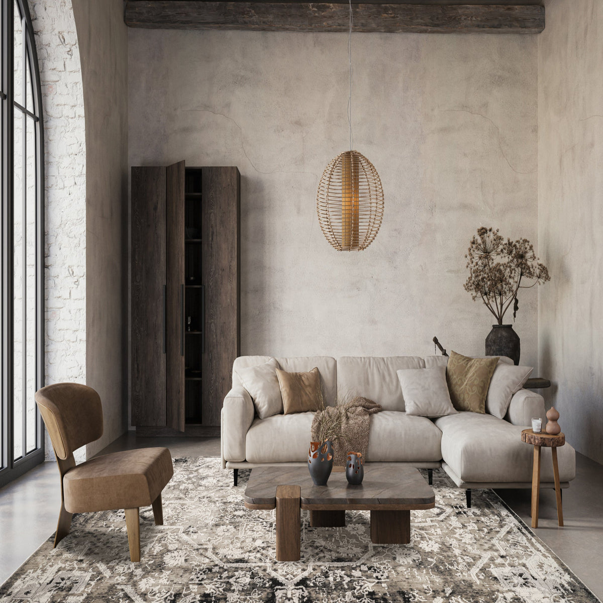 Mayfair Metallic Design Rug - Flora