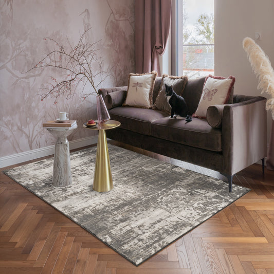 Mayfair Metallic Design Rug - Abyss