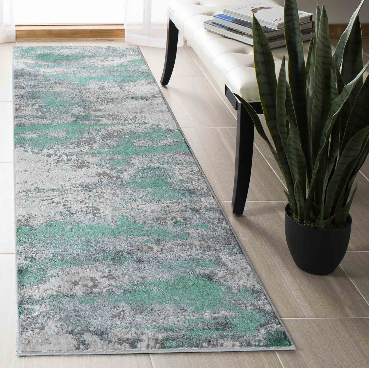 Emperor Metallic Abstract Rug - Onyx