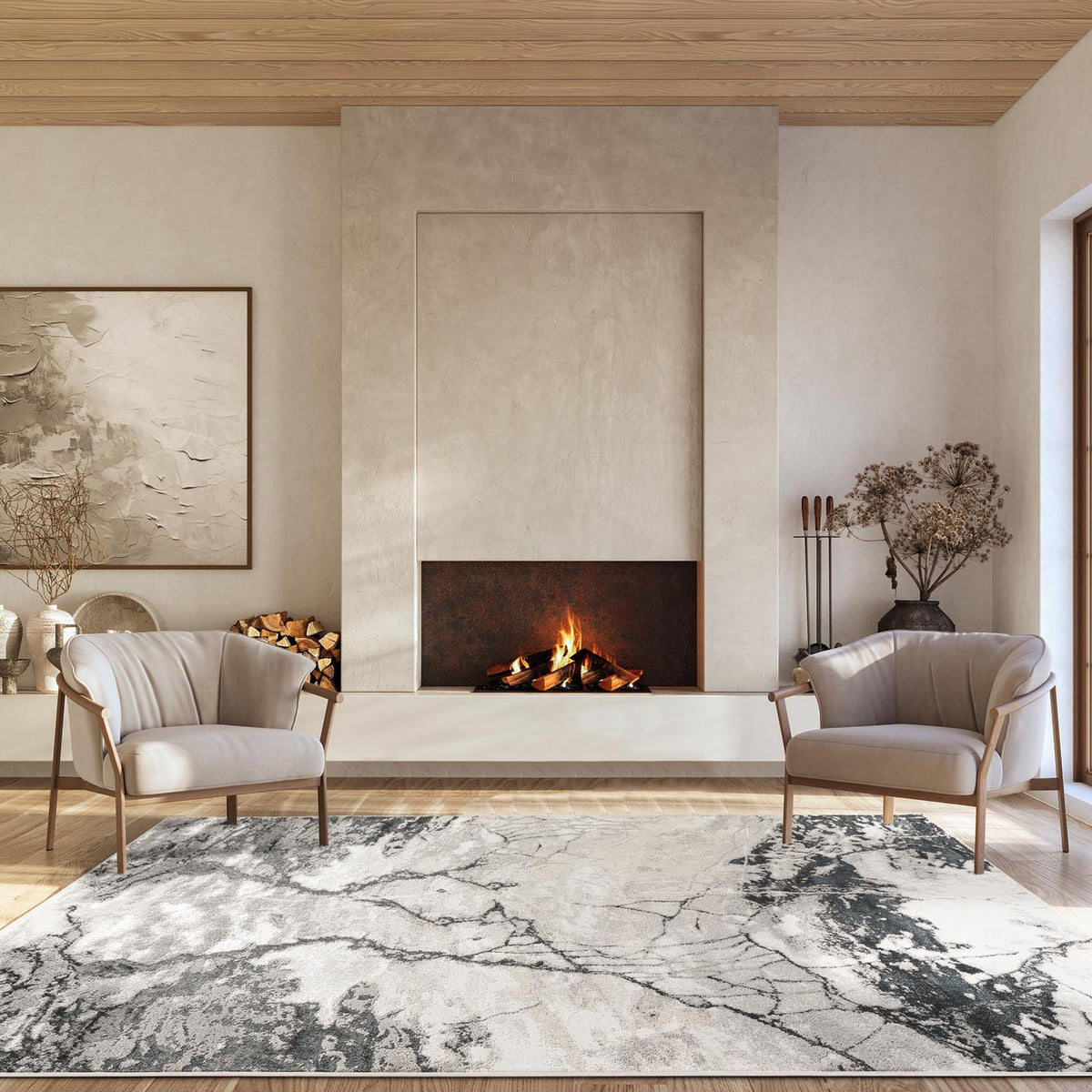 Elysium Metallic Rug - Huracan