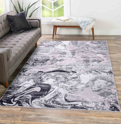 Emperor Metallic Abstract Rug - Solarius
