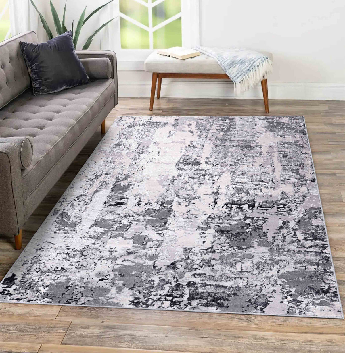 Emperor Metallic Abstract Rug - Styra