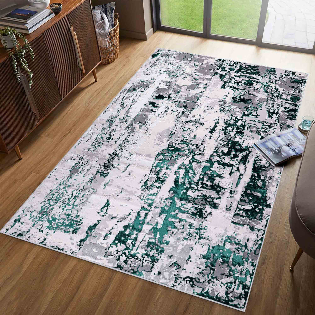 Emperor Metallic Abstract Rug - Styra