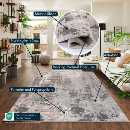 Emperor Metallic Abstract Rug - Styra