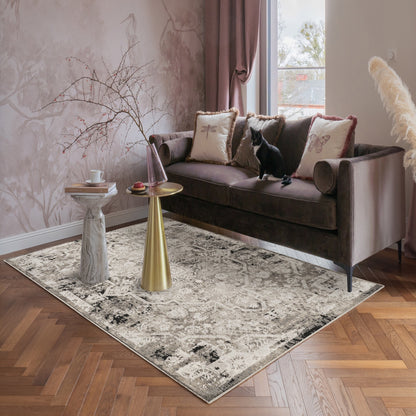 Mayfair Metallic Design Rug - Flora