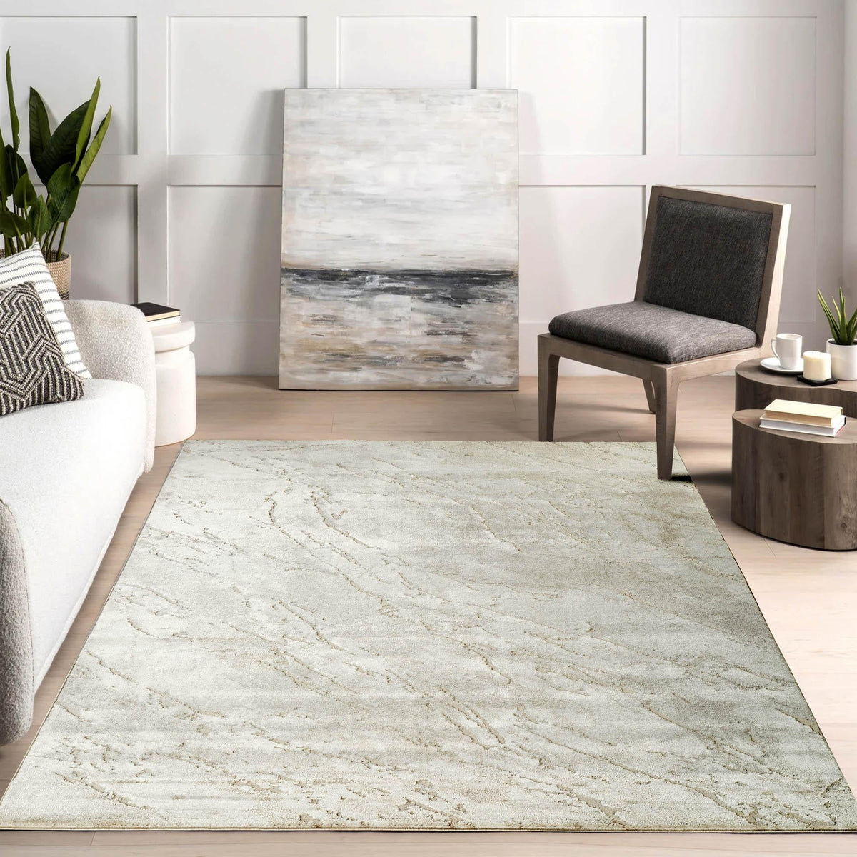 Novu Metallic Abstract Rug - Valley