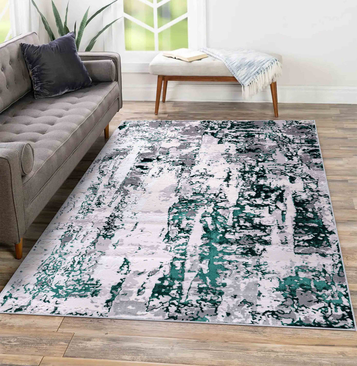 Emperor Metallic Abstract Rug - Styra