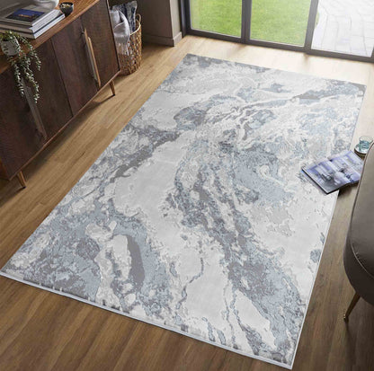 Emperor Metallic Abstract Rug - Picasso