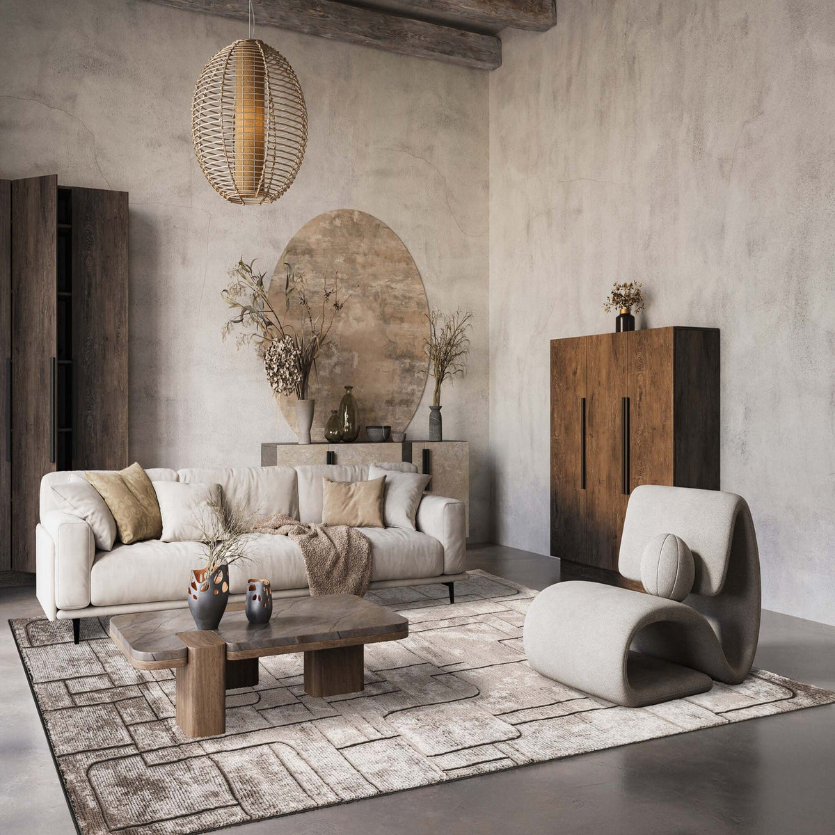 Belgravia Metallic Rug - Cobble