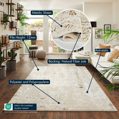 Emperor Metallic Abstract Rug - Styra