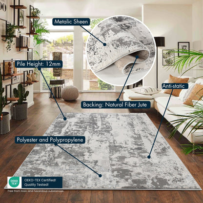 Emperor Metallic Abstract Rug - Styra