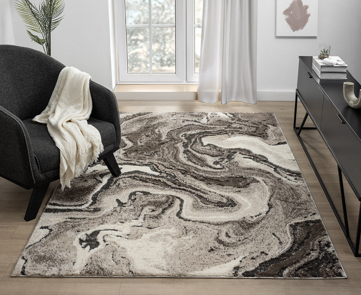 Eleanor Embossed Abstract Rug - Marble