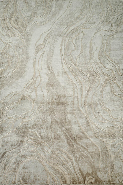 Novu Metallic Abstract Rug - Stream