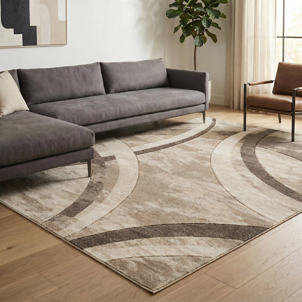 Santiago Carved Abstract Rug - Curve