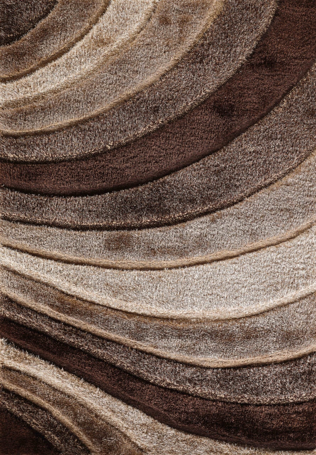 California Hand-Carved Shaggy Rug - Waves