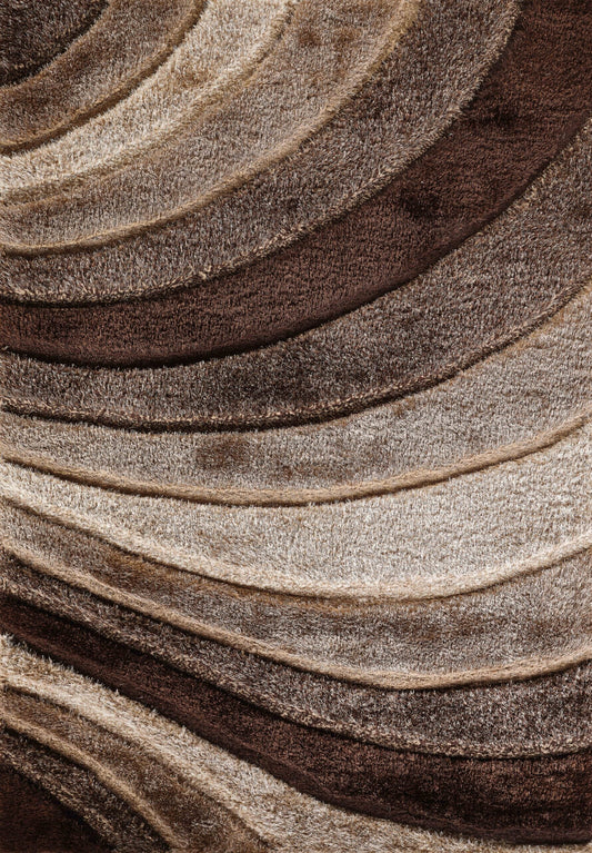 California Hand-Carved Shaggy Rug - Waves