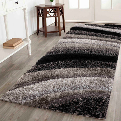California Hand-Carved Shaggy Rug - Waves