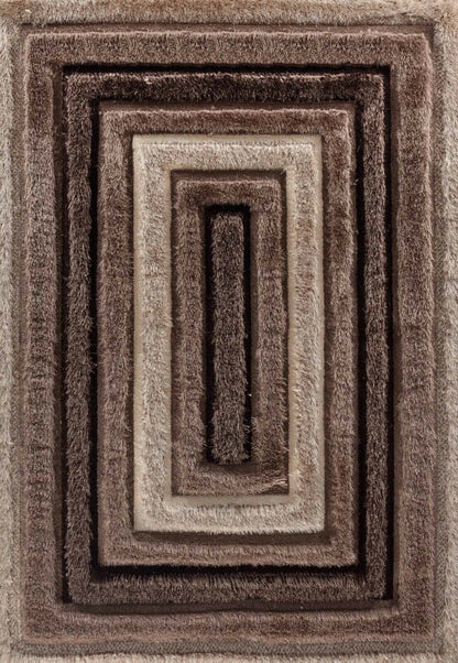 California Hand-Carved Shaggy Rug - Bordered
