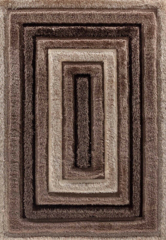 California Hand-Carved Shaggy Rug - Bordered