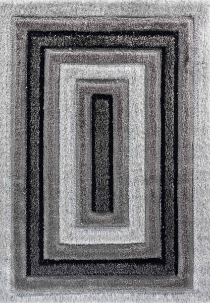 California Hand-Carved Shaggy Rug - Bordered