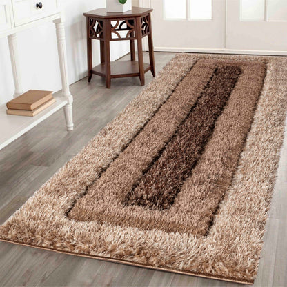 California Hand-Carved Shaggy Rug - Bordered