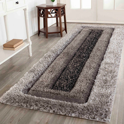 California Hand-Carved Shaggy Rug - Bordered
