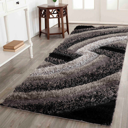 California Hand-Carved Shaggy Rug - Swirl