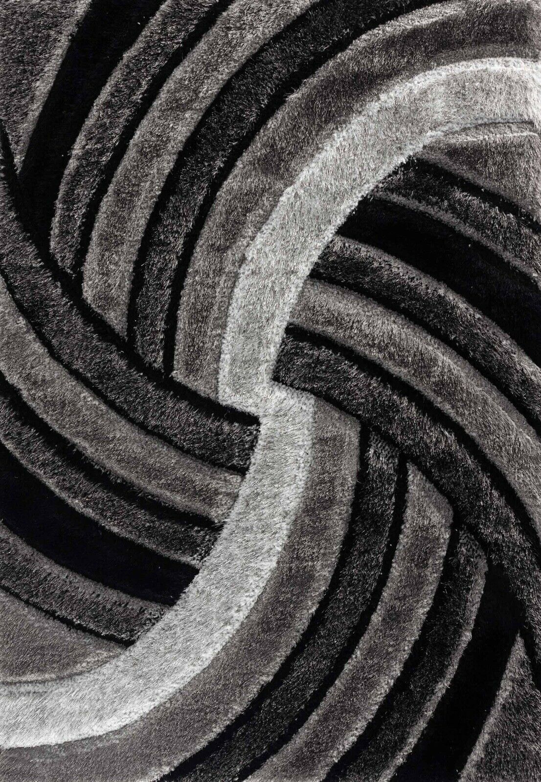 California Hand-Carved Shaggy Rug - Swirl