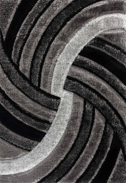 California Hand-Carved Shaggy Rug - Swirl