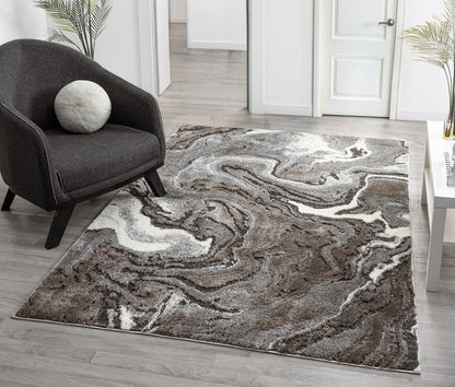 Eleanor Embossed Abstract Rug - Marble