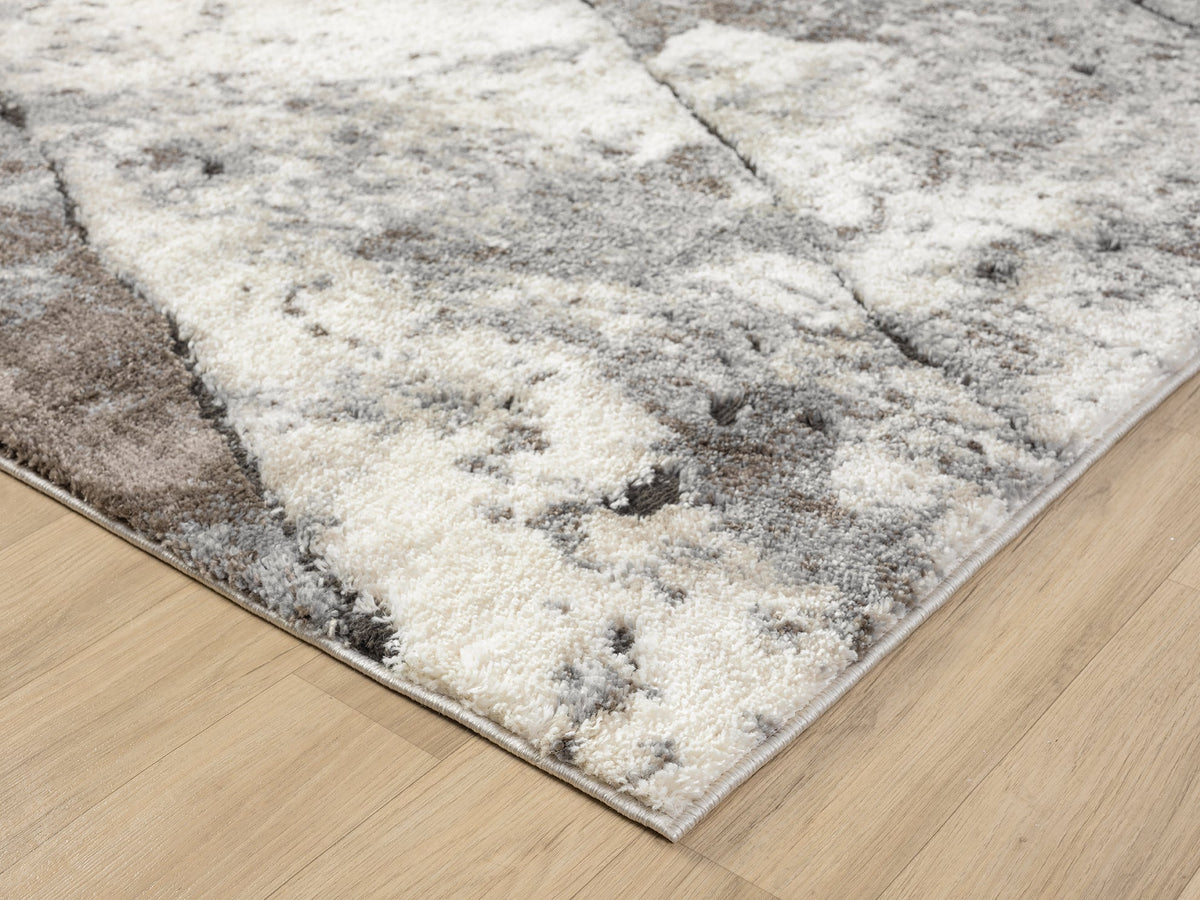 Eleanor Embossed Abstract Rug - Slate