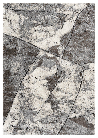 Eleanor Embossed Abstract Rug - Slate