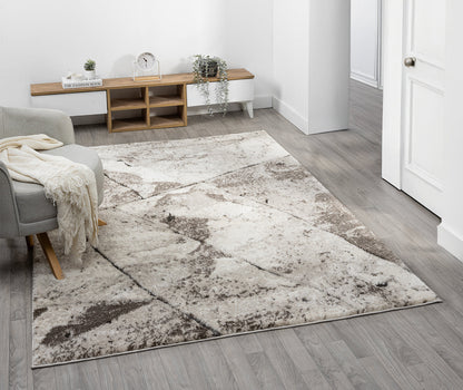 Eleanor Embossed Abstract Rug - Slate