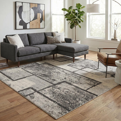 Rhodes Neutral Geometric Rug - Enigma