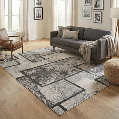 Rhodes Neutral Geometric Rug - Enigma