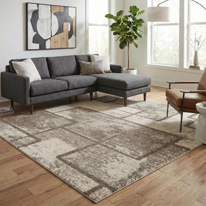 Rhodes Neutral Geometric Rug - Enigma